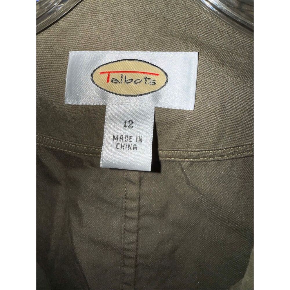 Talbots Army Green Button Front Pocket Blazer Siz… - image 3